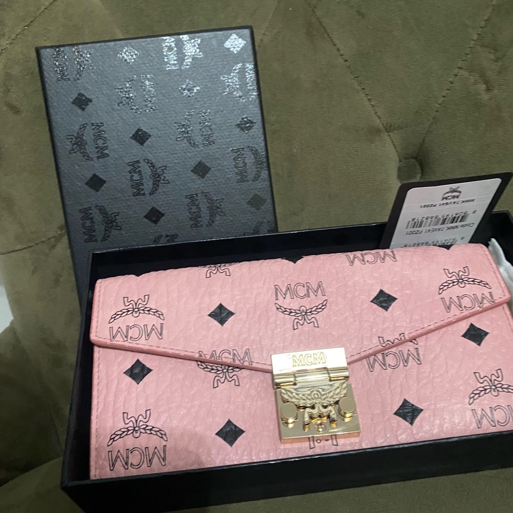 Mcm pink wallet purse